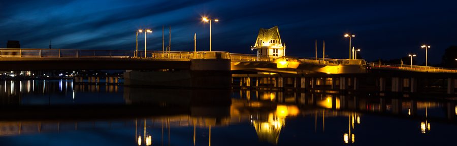 Segeltour 2017 – Blaue Stunde an der Brücke in Kappeln
