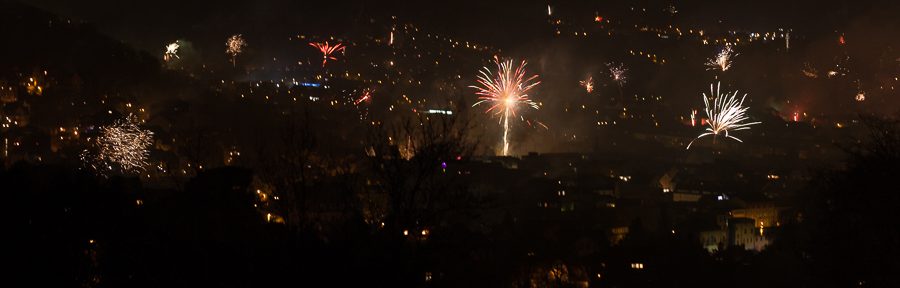 Silvesterfeuerwerk über Eisenach