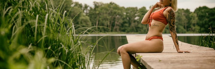 Fotoshooting mit Antonia am Steg und im See