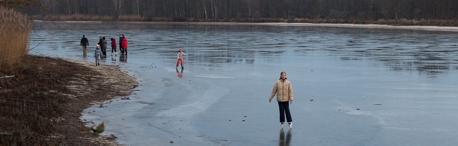 Abendspaziergang in Schlepzig – zugefrorener See