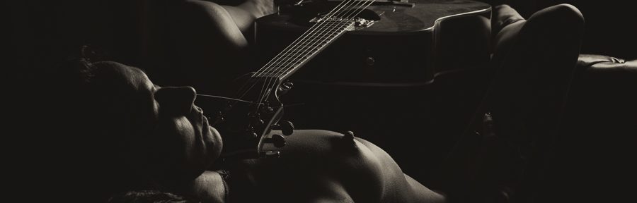 Fotoshooting mit Sandy, Gitarre und Harfe