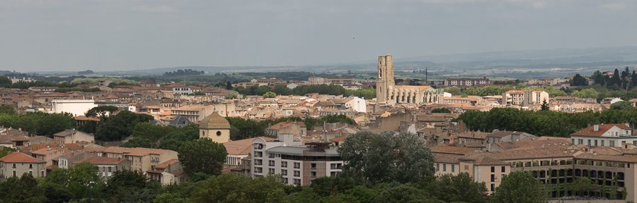 Carcassonne – Ausblick von den Mauern der Altstadt